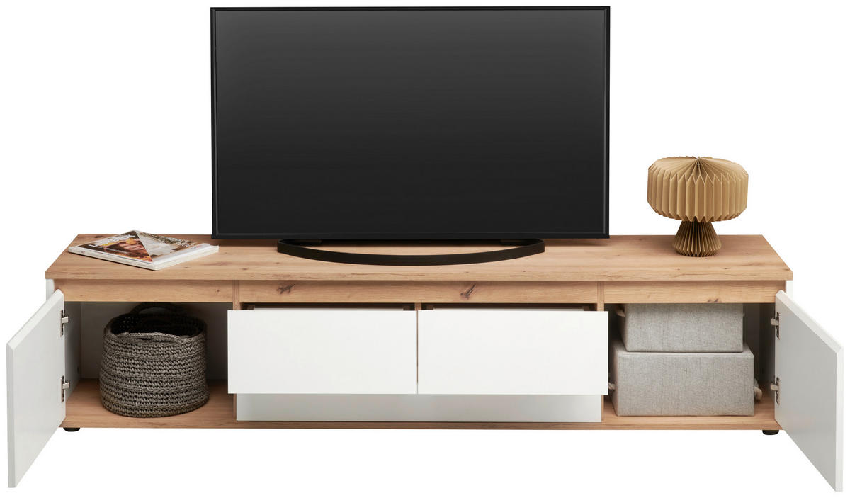 LOWBOARD  in 180/50/42 cm  - Schwarz/Weiß, MODERN, Holzwerkstoff (180/50/42cm) - Carryhome