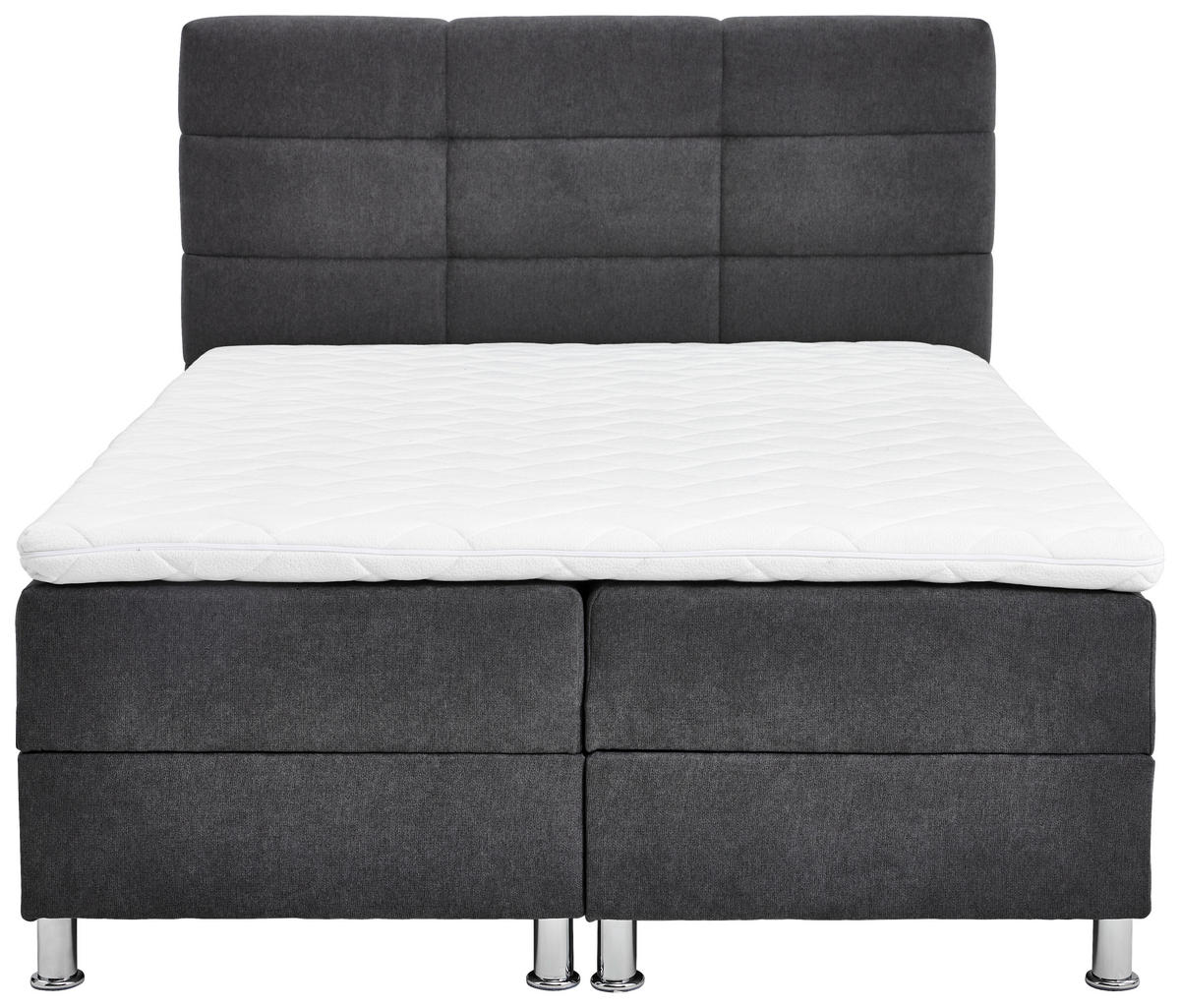 BOXBETT 140/200 cm  in Anthrazit  - Chromfarben/Anthrazit, KONVENTIONELL, Textil/Metall (140/200cm) - Carryhome