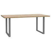 ESSTISCH in Metall, Holzwerkstoff 180/90/74 cm  - Eichefarben/Grau, Design, Holzwerkstoff/Metall (180/90/74cm) - Hom`in