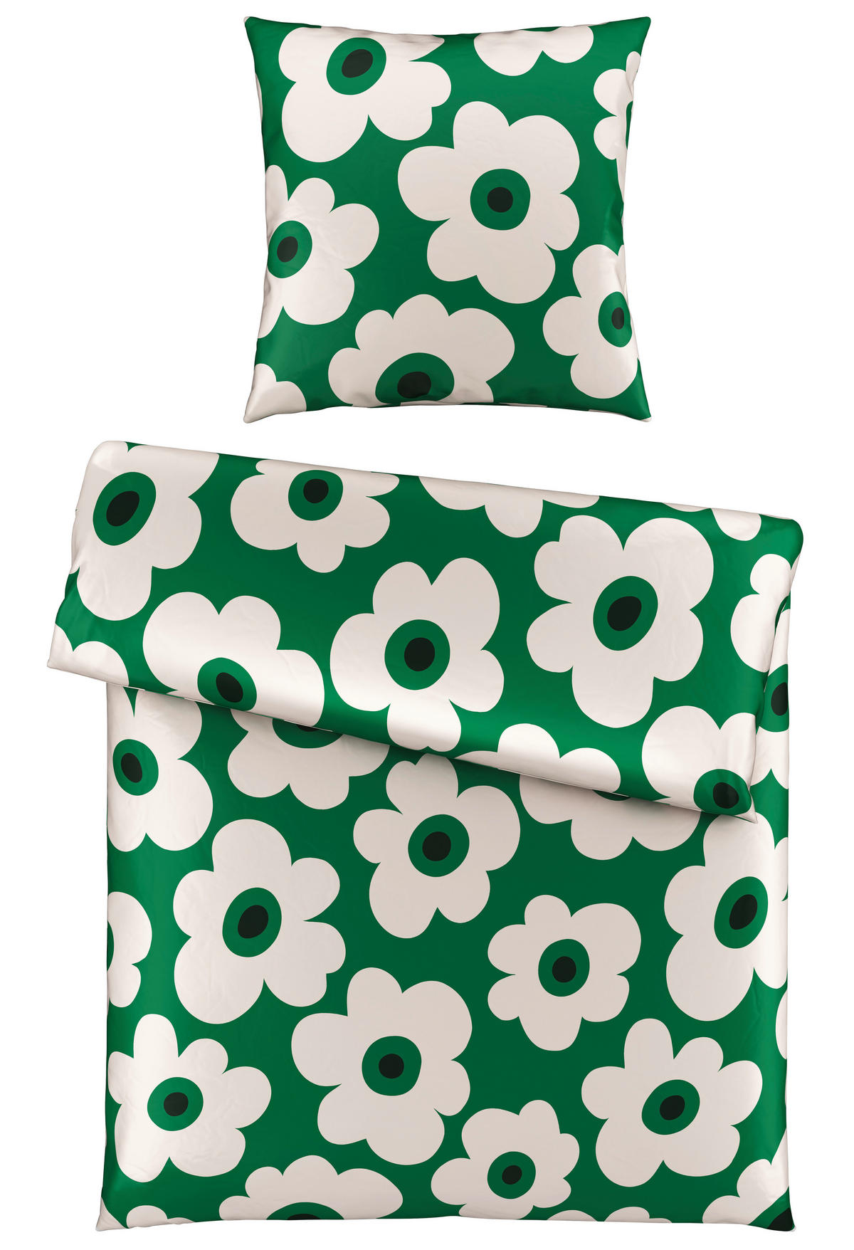 BETTWÄSCHE Satin 135/200 cm  - Grün, Textil (135/200cm) - Bio:Vio