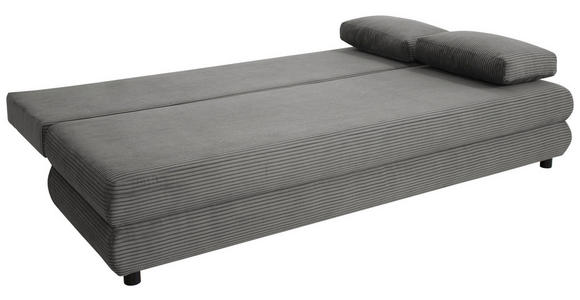 SCHLAFSOFA Taras  mit Stoffauswahl Cord Dunkelgrau  - Dunkelgrau/Schwarz, Design, Kunststoff/Textil (197/77/81cm) - Xora
