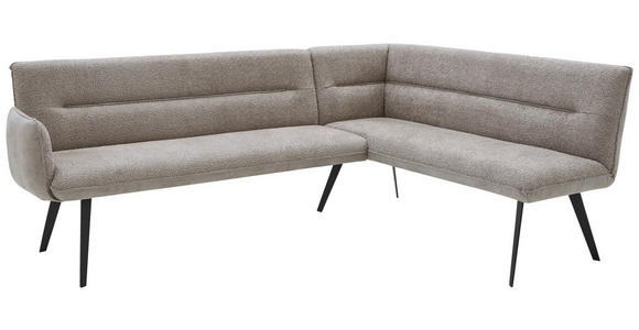 ECKBANK 228/170 cm in Schwarz, Hellgrau - Hellgrau/Schwarz, Design, Textil/Metall (228/170cm) - Voleo