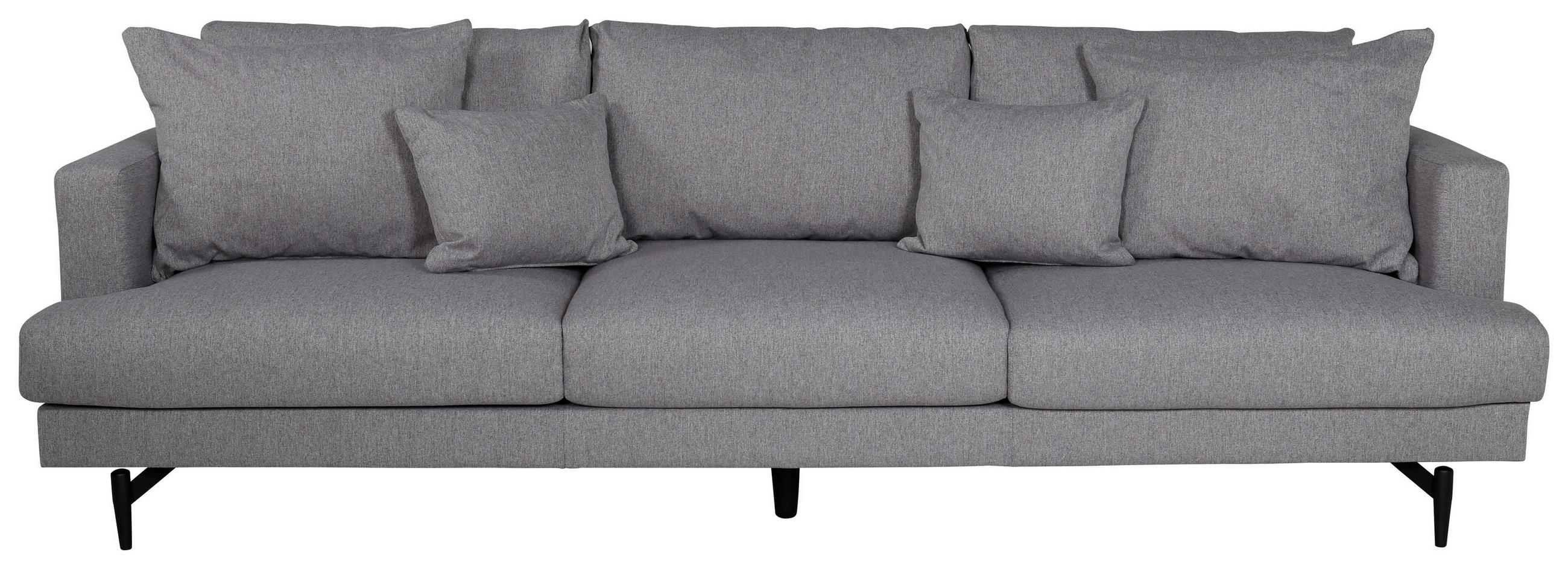 3-SITZER-SOFA Schwarz  - Schwarz/Grau, Design, Holz/Kunststoff (260/86/88cm) - Livetastic
