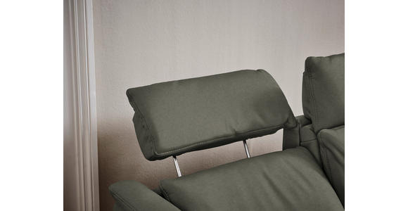 TRAPEZSOFA in Echtleder Grau  - Schwarz/Grau, KONVENTIONELL, Leder/Metall (221/103/95cm) - Dieter Knoll