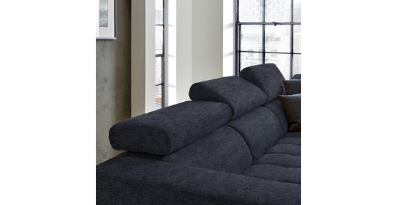 ECKSOFA in Mikrofaser Dunkelgrau  - Dunkelgrau/Schwarz, Design, Textil/Metall (301/207cm) - Xora