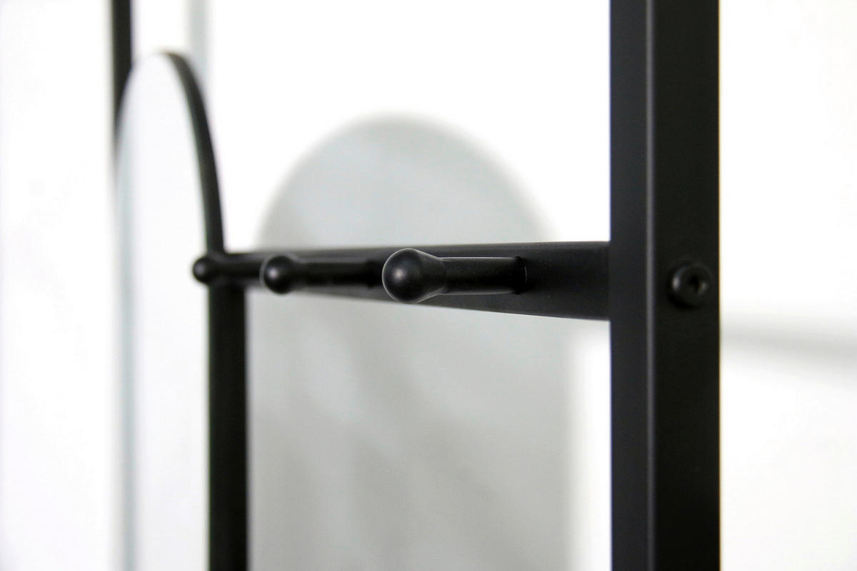 GARDEROBE 4-teilig  in 80/182/35 cm  - Schwarz/Grau, Design, Glas/Holzwerkstoff (80/182/35cm) - Landscape