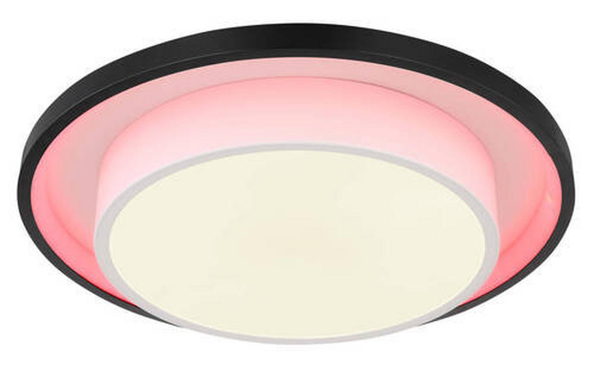 STROPNA LED-SVETILKA   //2700-6500 K/230 V/ - črna/opal, Design, kovina/umetna masa (39,5/5cm) - Globo