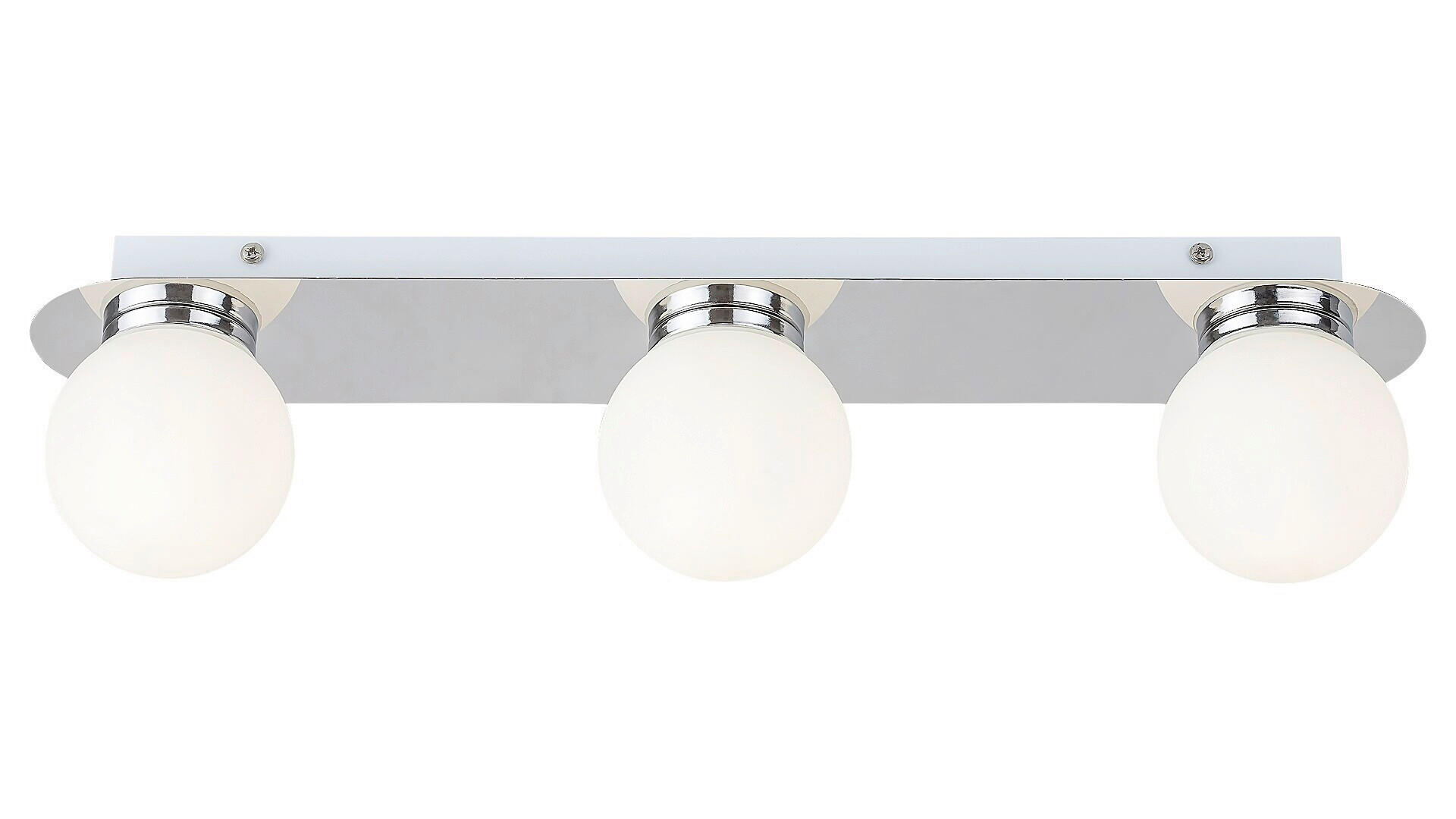 KOUPELNOVÉ STROPNÍ SVÍTIDLO, 45/17 cm  - bílá/barvy chromu, Basics, kov/sklo (45/17cm)