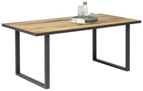 ESSTISCH Eiche furniert rechteckig Alteiche - Alteiche/Graphitfarben, Trend, Holz/Metall (200/100/75cm) - Carryhome