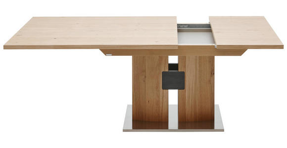 ESSTISCH Wildeiche furniert rechteckig Edelstahlfarben, Eichefarben - Edelstahlfarben/Eichefarben, KONVENTIONELL, Holz/Metall (130/90/76cm) - Dieter Knoll