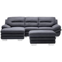 ECKSOFA Anthrazit Mikrofaser  - Chromfarben/Anthrazit, Design, Textil (166/270cm) - Stylife