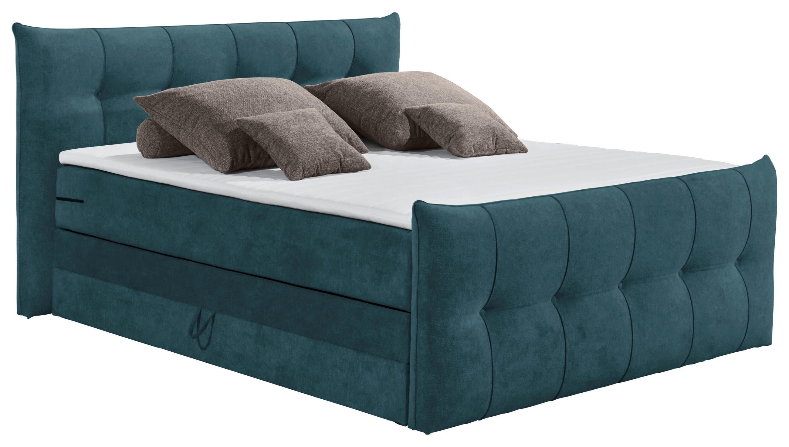 BOXSPRINGBETT 180/200 cm  in Dunkelblau  - Schwarz/Dunkelblau, KONVENTIONELL, Kunststoff/Textil (180/200cm) - Esposa