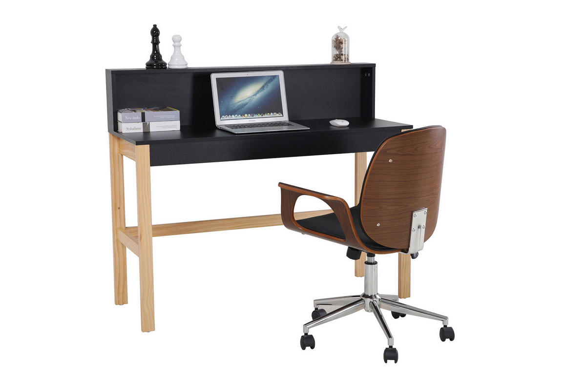 SCHREIBTISCH 120/45/101 cm  in Naturfarben, Schwarz  - Schwarz/Naturfarben, Design, Holz/Holzwerkstoff (120/45/101cm) - Livetastic