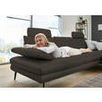 ECKSOFA in Echtleder Graubraun  310/180 cm  - Graubraun/Schwarz, Design, Leder/Metall (310/180cm) - Dieter Knoll