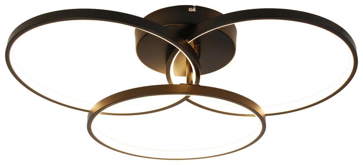 STROPNÍ LED SVÍTIDLO, 70/12 cm  - černá, Trend, kov/plast (70/12cm) - Novel