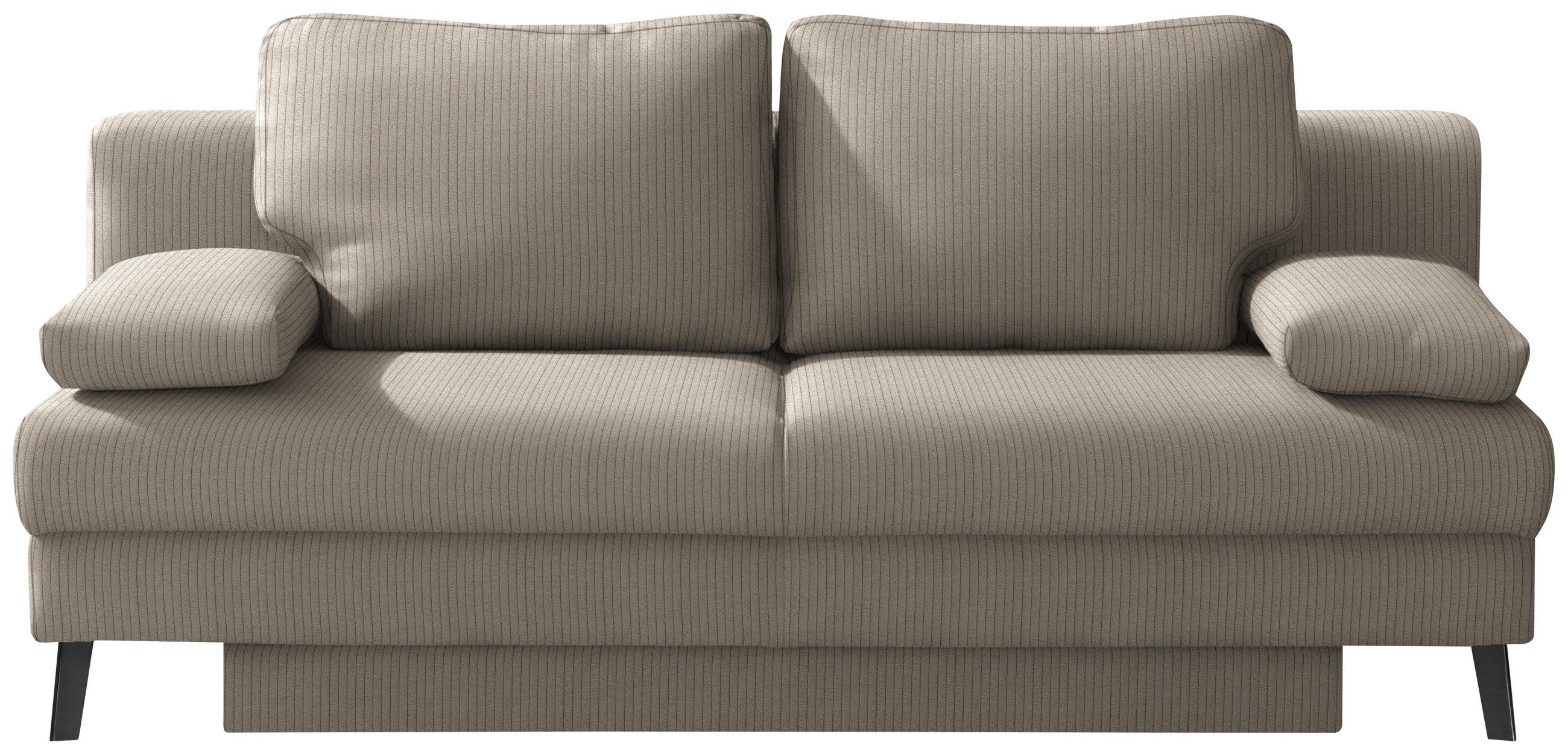 SCHLAFSOFA  in Cord Hellbraun  - Hellbraun/Schwarz, MODERN, Textil/Metall (194/91/90cm) - Novel