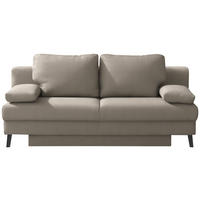 SCHLAFSOFA  in Cord Hellbraun  - Hellbraun/Schwarz, MODERN, Textil/Metall (194/91/90cm) - Novel