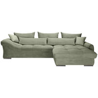 ECKSOFA Salbeigrün Cord  - Chromfarben/Salbeigrün, KONVENTIONELL, Textil/Metall (335/225cm) - Carryhome