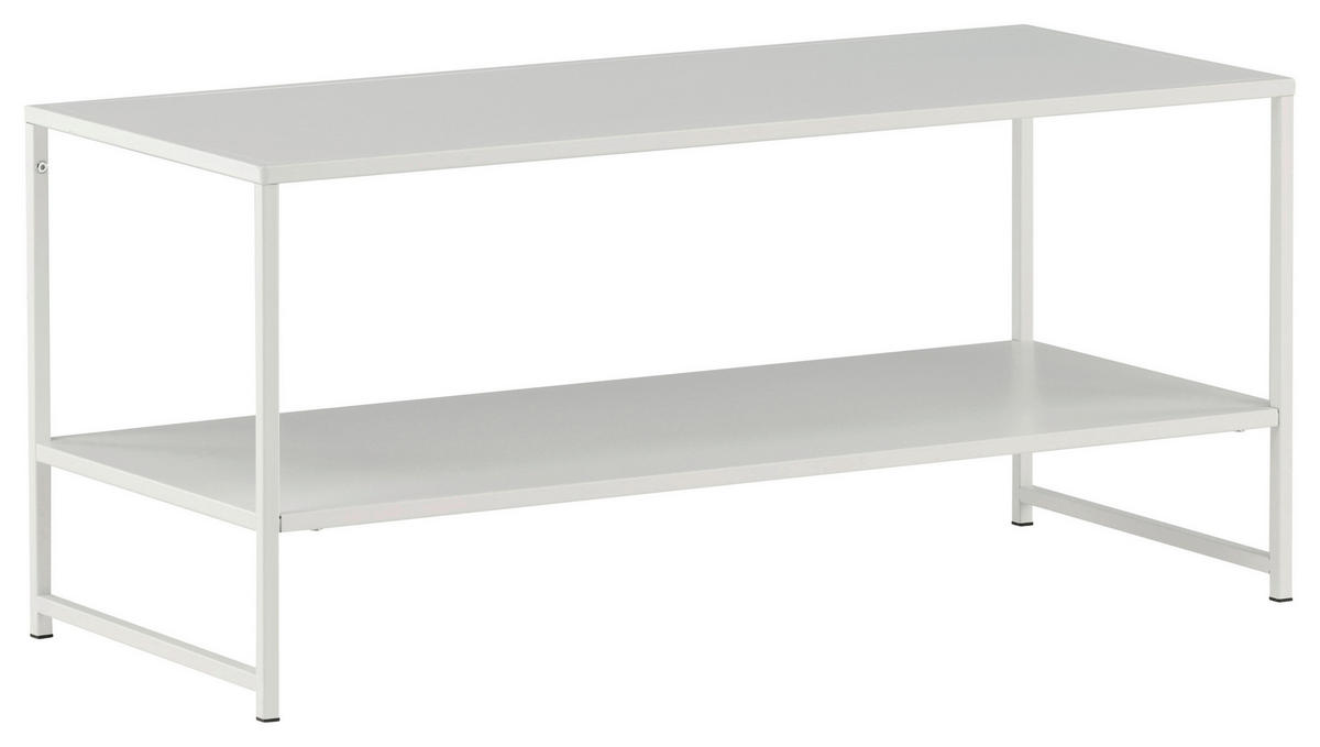 COUCHTISCH 102/43/45 cm rechteckig Weiß  - Weiß, Design, Metall (102/43/45cm) - Livetastic