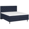 BOXSPRINGBETT 180/200 cm  in Dunkelblau  - Silberfarben/Dunkelblau, KONVENTIONELL, Textil/Metall (180/200cm) - Welnova