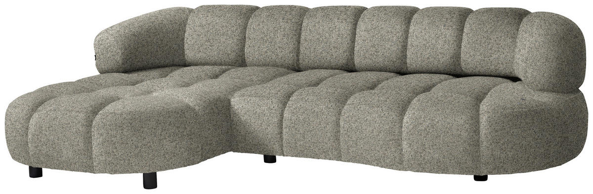 ECKSOFA Beige Webstoff  - Beige/Schwarz, Design, Holz/Textil (183/284cm) - Welnova