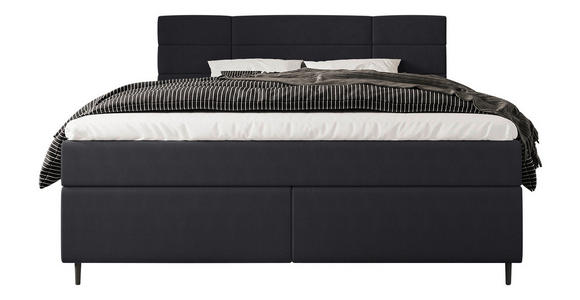 BOXBETT 180/200 cm  in Dunkelgrau  - Dunkelgrau/Birkefarben, KONVENTIONELL, Holz/Textil (180/200cm) - Carryhome