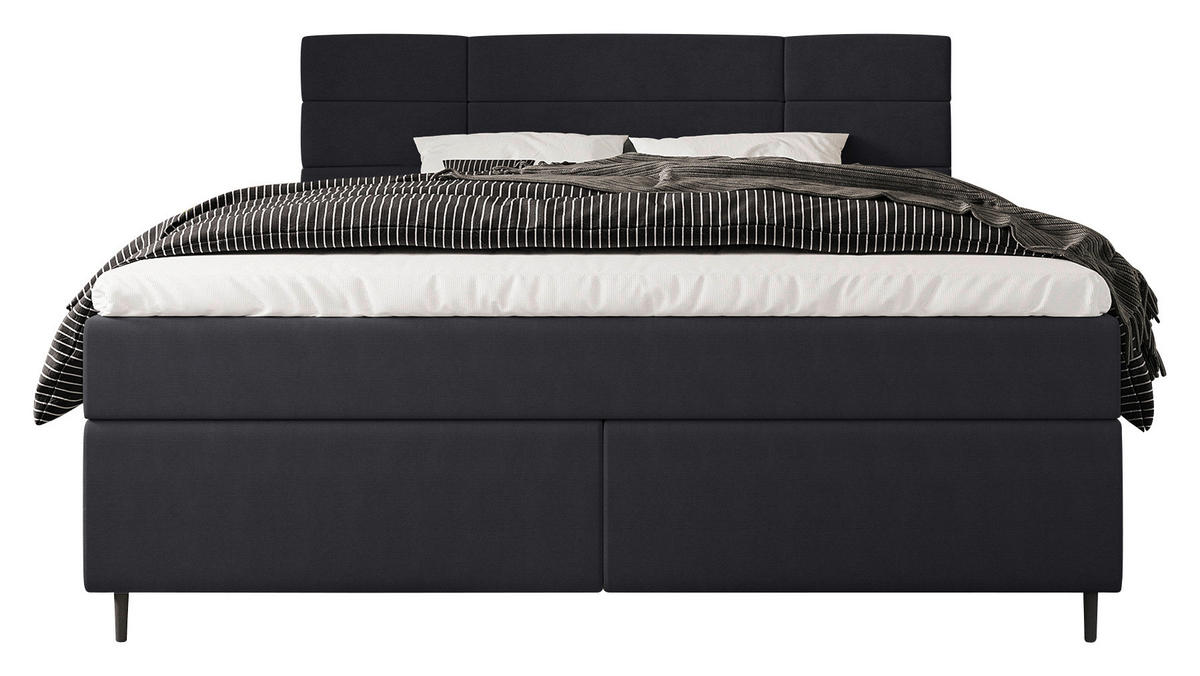BOXBETT 180/200 cm  in Dunkelgrau  - Dunkelgrau/Birkefarben, Konventionell, Holz/Textil (180/200cm) - Carryhome