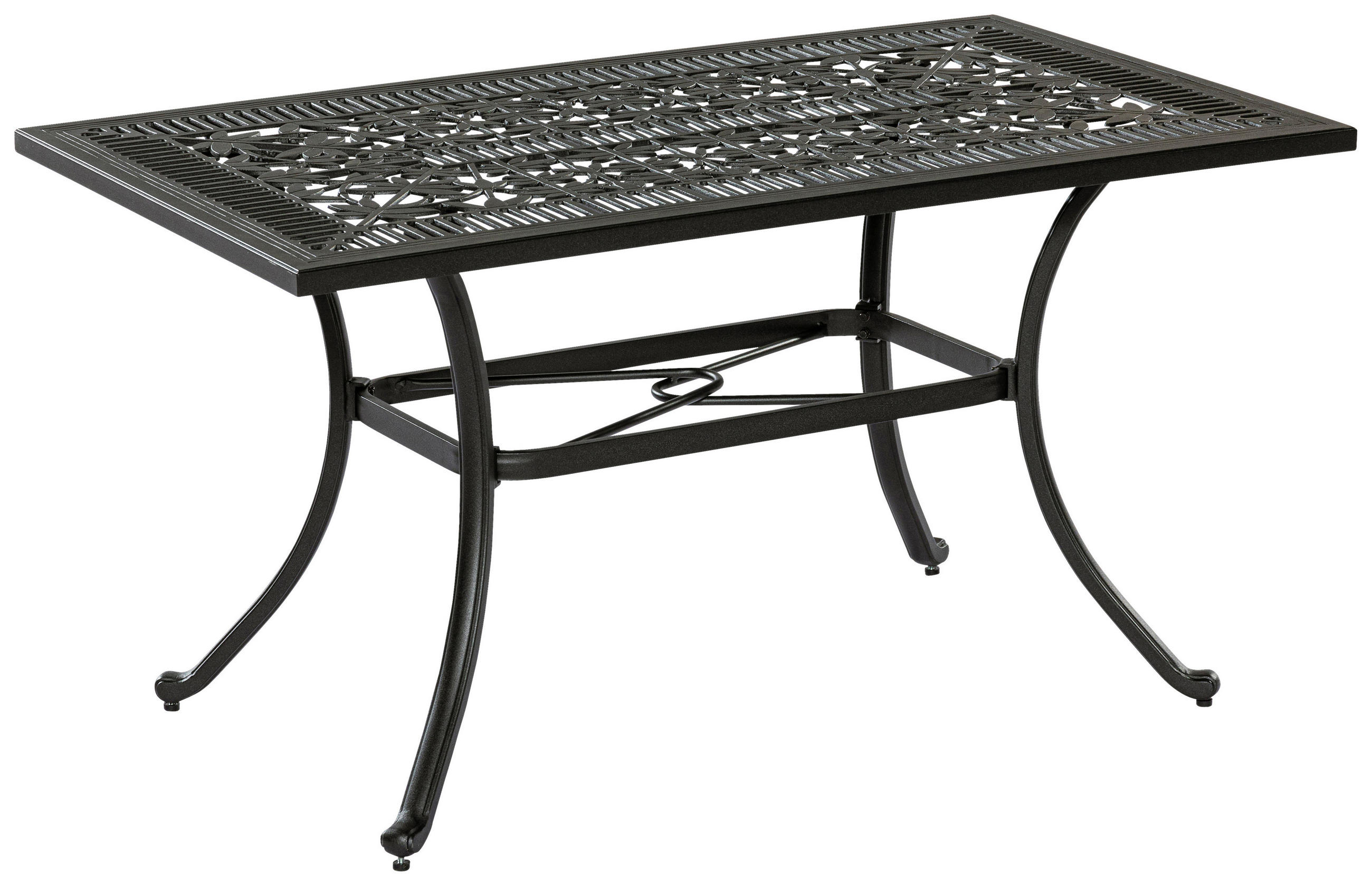 GARTENTISCH Metall Schwarz rechteckig  - Schwarz, KONVENTIONELL, Metall (140/80/73cm) - Gardenson