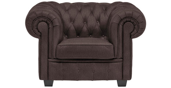 CHESTERFIELD-SESSEL - Wengefarben/Dunkelbraun, LIFESTYLE, Holz/Textil (115/76,5/96cm) - Landscape