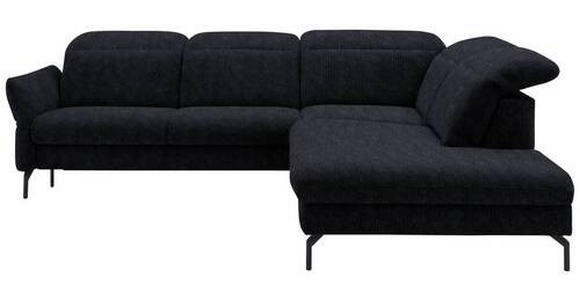 ECKSOFA in Flachgewebe Graphitfarben 299-313/233 cm - Schwarz/Graphitfarben, Design, Textil/Metall (299-313/233cm) - Dieter Knoll
