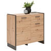 KOMMODE  in 97,1/86,01/41,3 cm  - Eichefarben/Grau, Trend, Holzwerkstoff/Kunststoff (97,1/86,01/41,3cm) - Hom`in