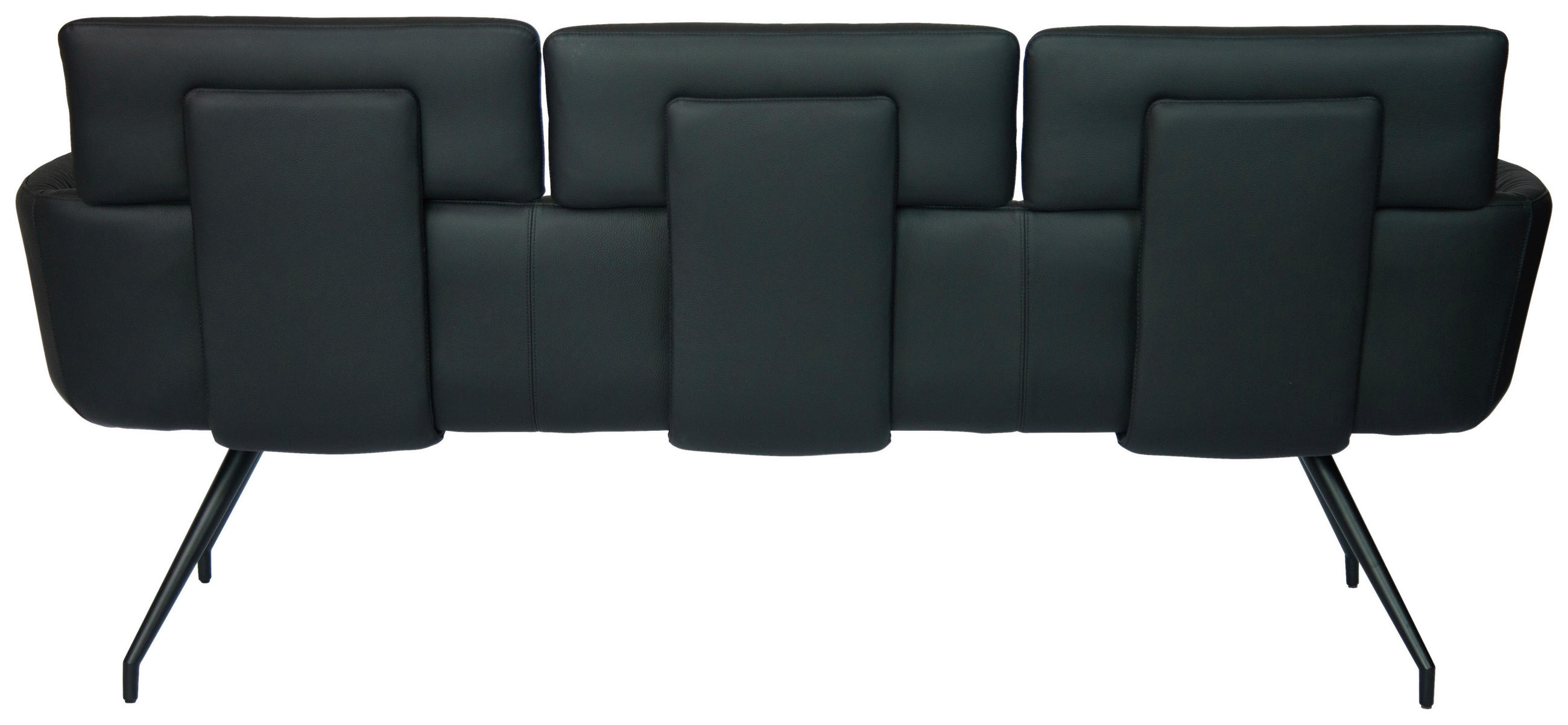 SITZBANK 200/91/70 cm Echtleder Schwarz  - Schwarz, Design, Leder/Metall (200/91/70cm) - Dieter Knoll