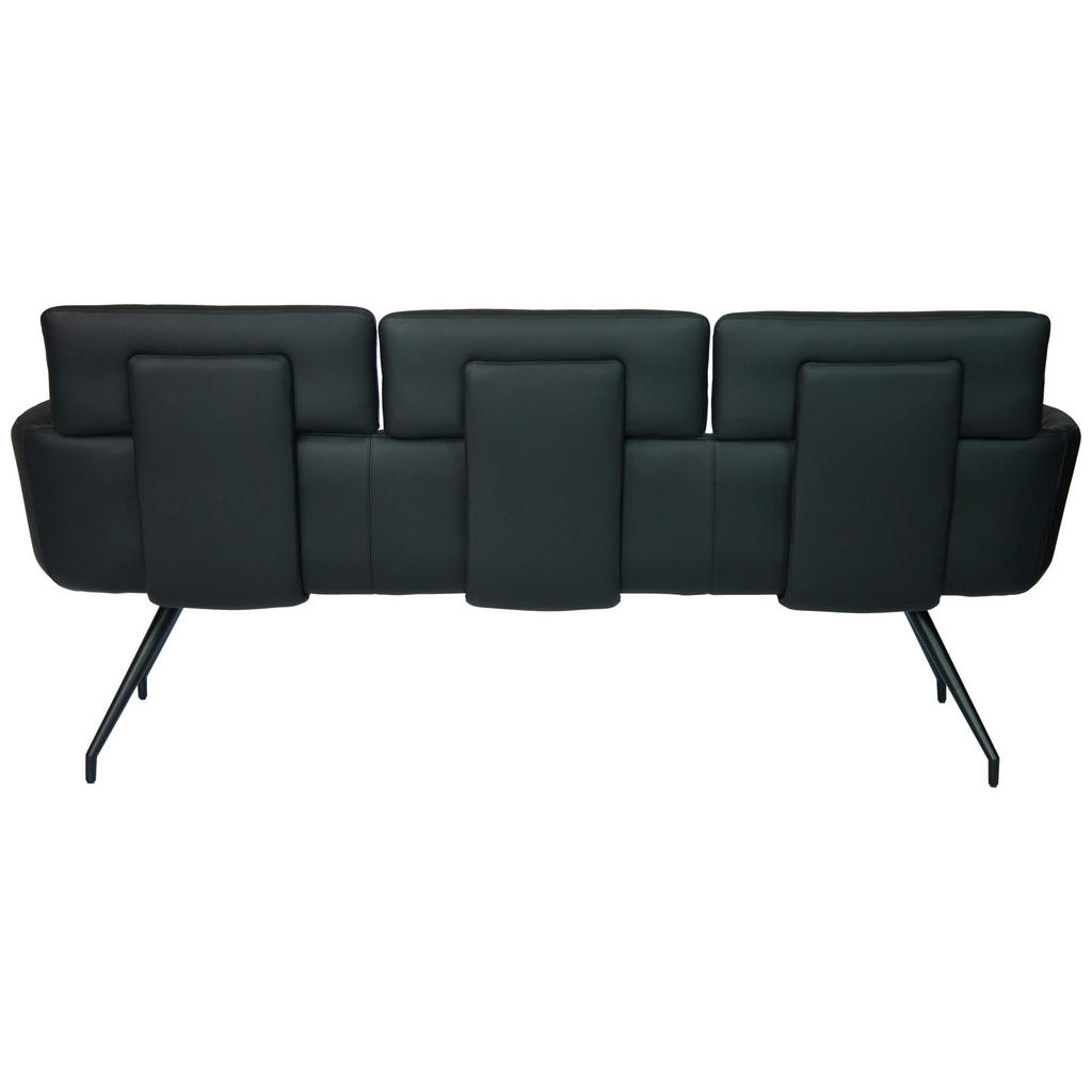 Thumbnail - Dieter Knoll Sitzbank, Schwarz, Metall, Leder, Echtleder, Rindleder, 3-Sitzer, 200x91x70 cm, Esszimmer, Bänke, Sitzbänke