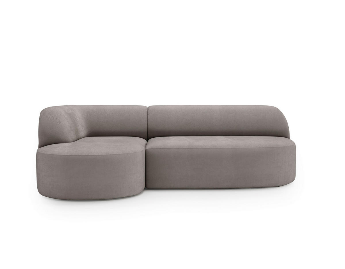 ECKSOFA Chenille Taupe  - Taupe/Schwarz, Design, Kunststoff/Textil (156/218cm) - Livetastic
