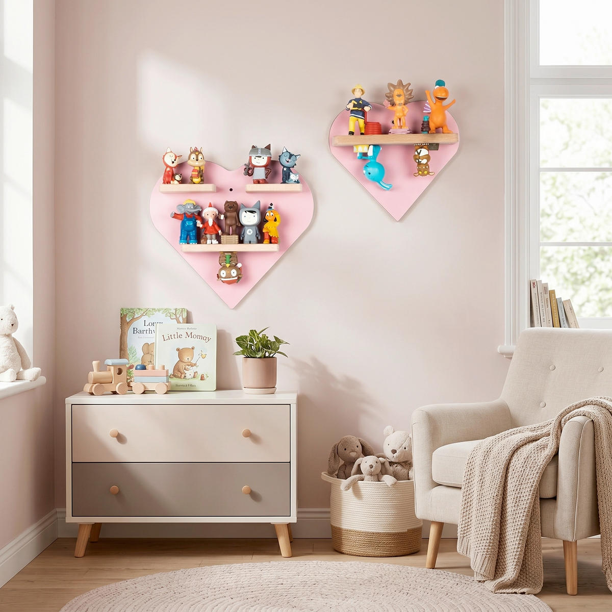 KINDERREGAL  - Rosa, Modern, Holzwerkstoff (27/27/5cm) - Livetastic