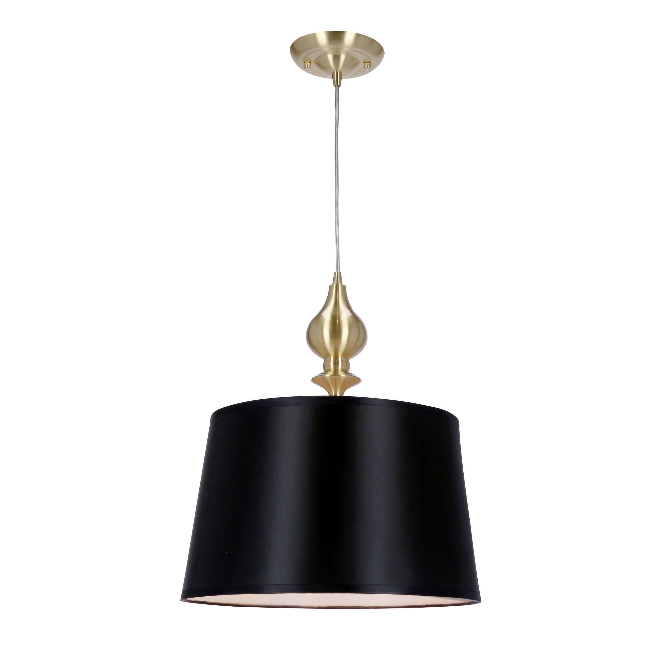 PENDELLAMPA Prima 35/35/120 cm  - svart/guldfärgad, Klassisk, metall/plast (35/35/120cm)