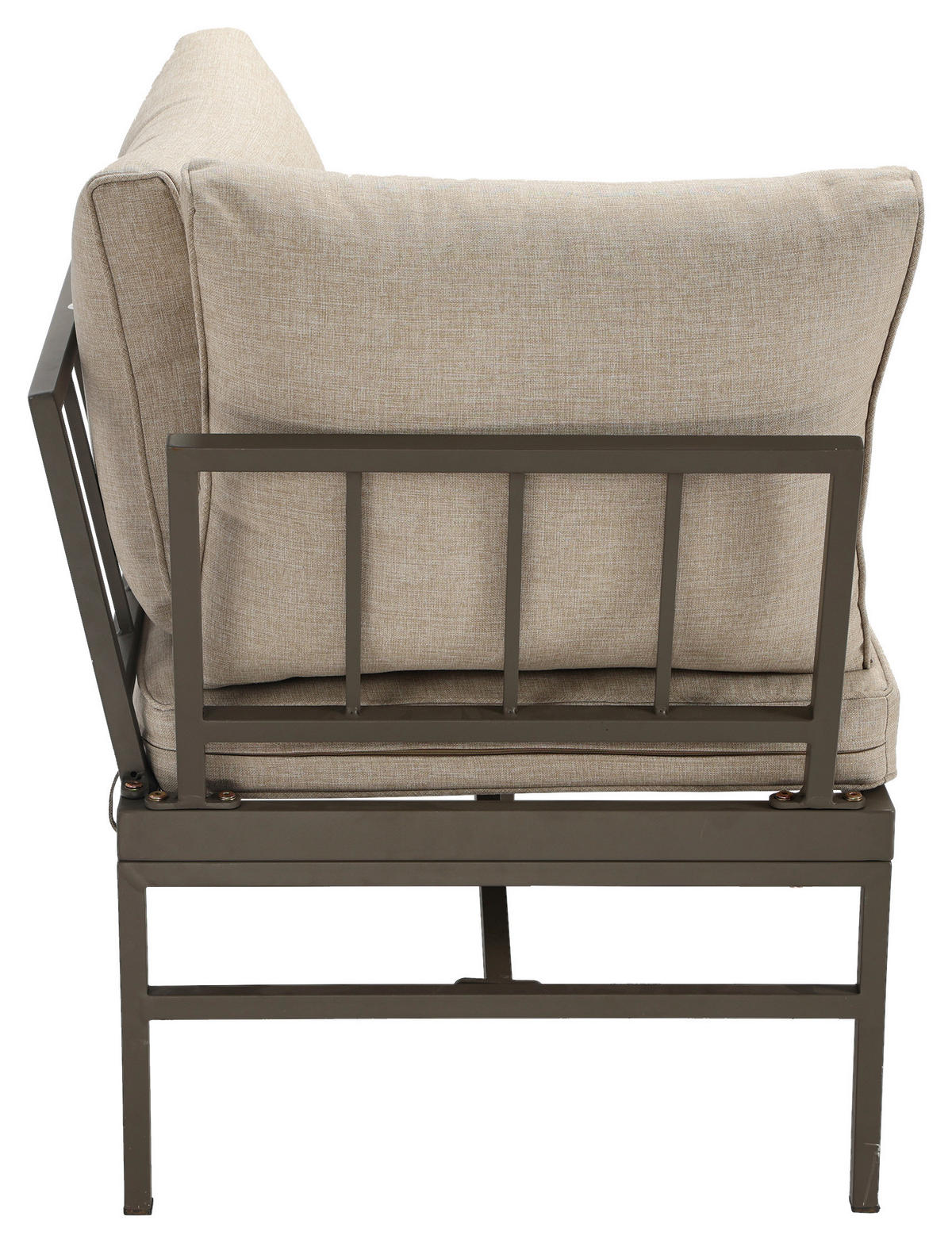 LOUNGEGARNITUR   57/35/57 cm Akazie vollmassiv Aluminium  - Beige/Beigebraun, MODERN, Holz/Textil (57/35/57cm) - Ambia Garden
