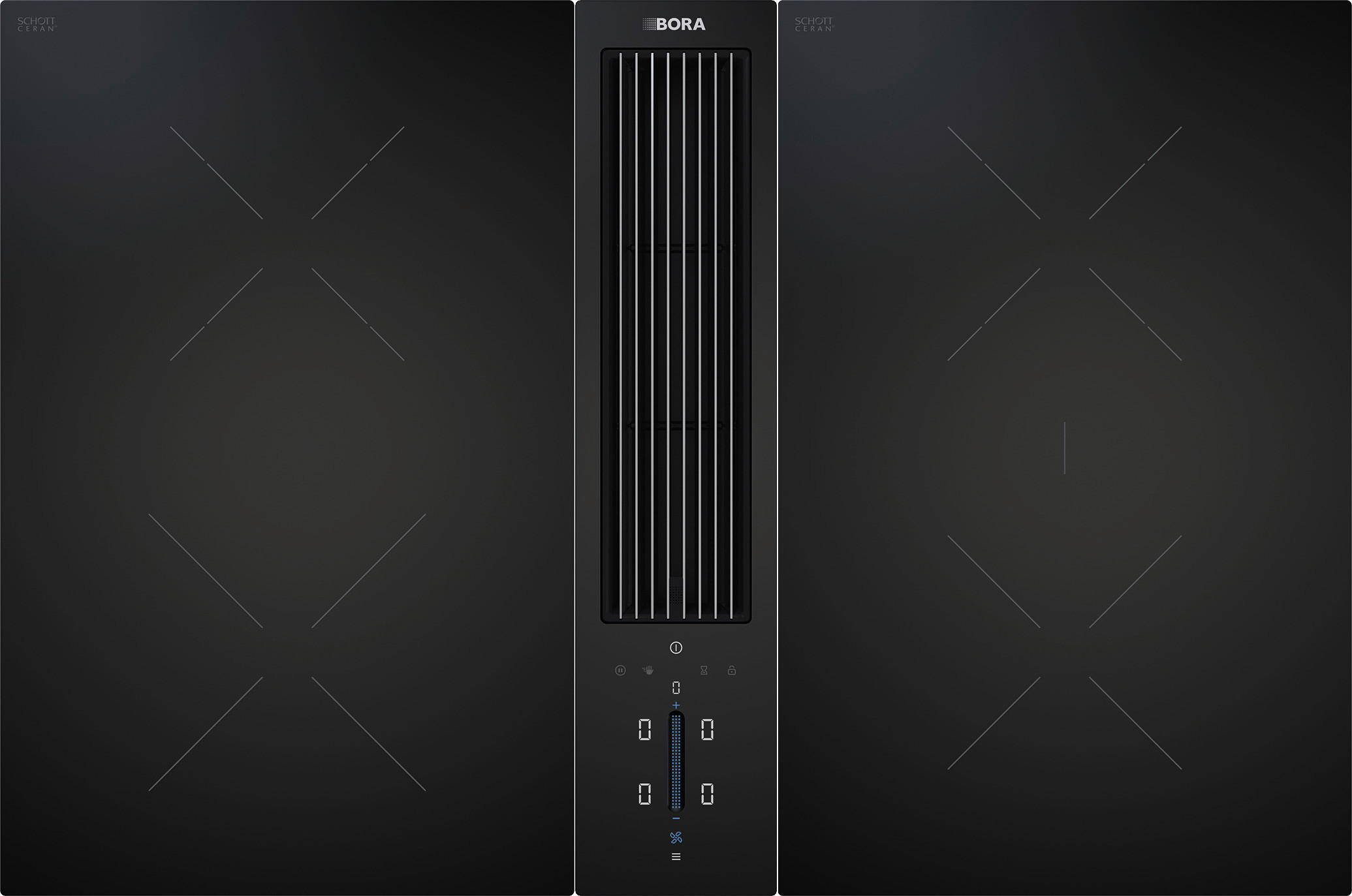 KOCHFELD-DUNSTABZUG-KOMBI CKA2HB  - Schwarz, Basics, Glas/Metall (77/51,5/7,5cm) - Bora