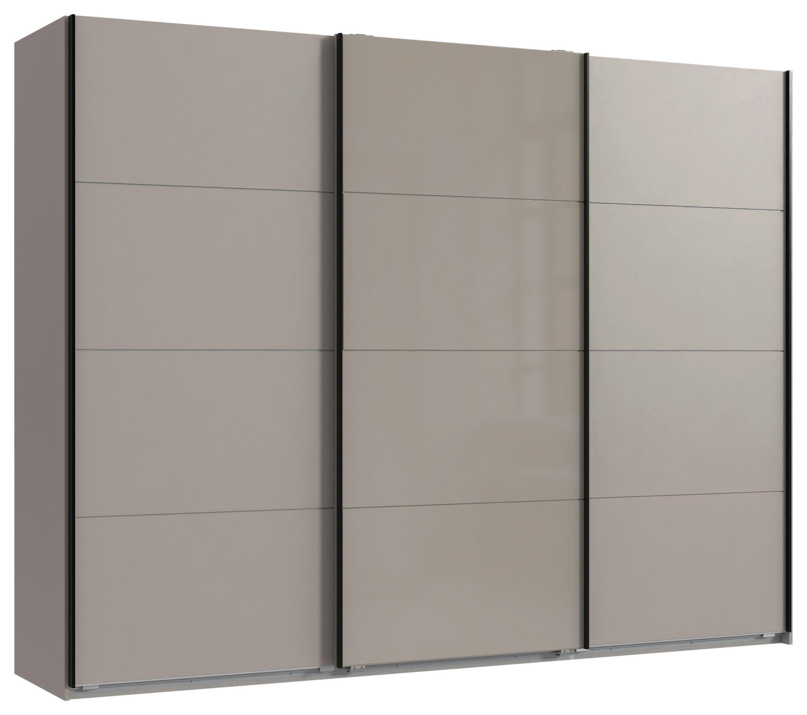 SCHWEBETÜRENSCHRANK 270/208/65 cm 3-türig Graphitfarben, Sahara  - Schwarz/Graphitfarben, Design, Glas/Holzwerkstoff (270/208/65cm) - Carryhome