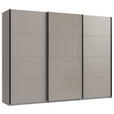 SCHWEBETÜRENSCHRANK  in Graphitfarben, Sahara  - Schwarz/Graphitfarben, Design, Glas/Holzwerkstoff (270/208/65cm) - Carryhome