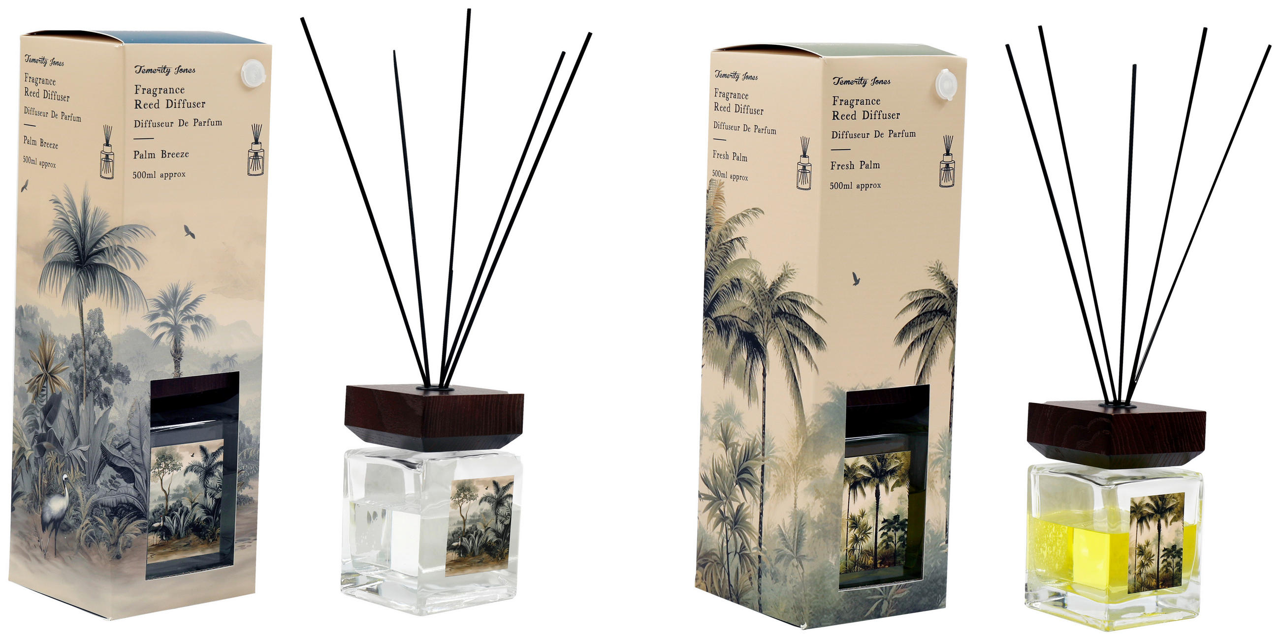 DIFUZÉR 500 ml - modrá/zelená, Basics, dřevo/plast (500ml)