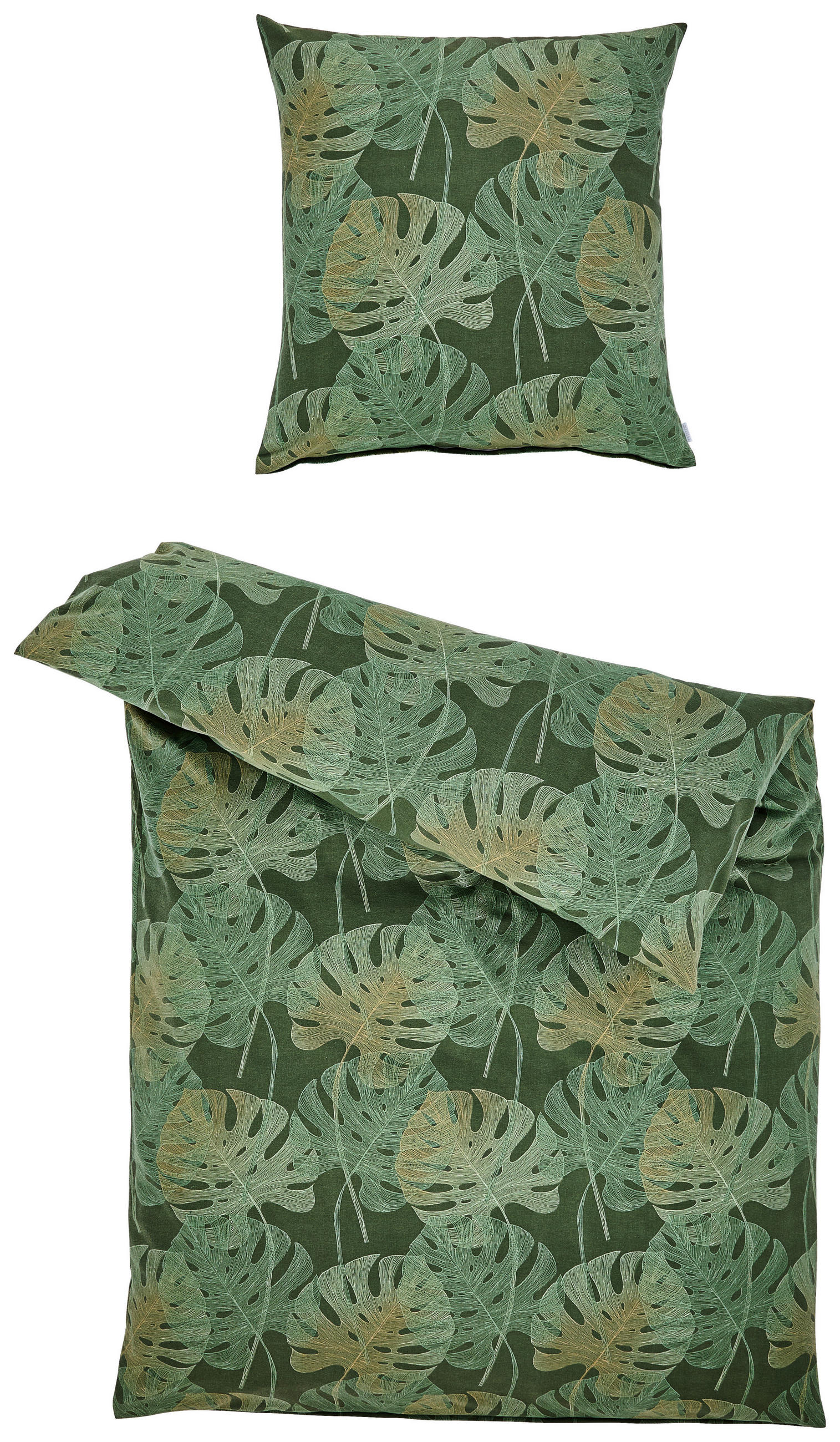 BETTWÄSCHE 2-teilig Atelier Flanell 135/200 cm  - Grün, Design, Textil (135/200cm) - Estella