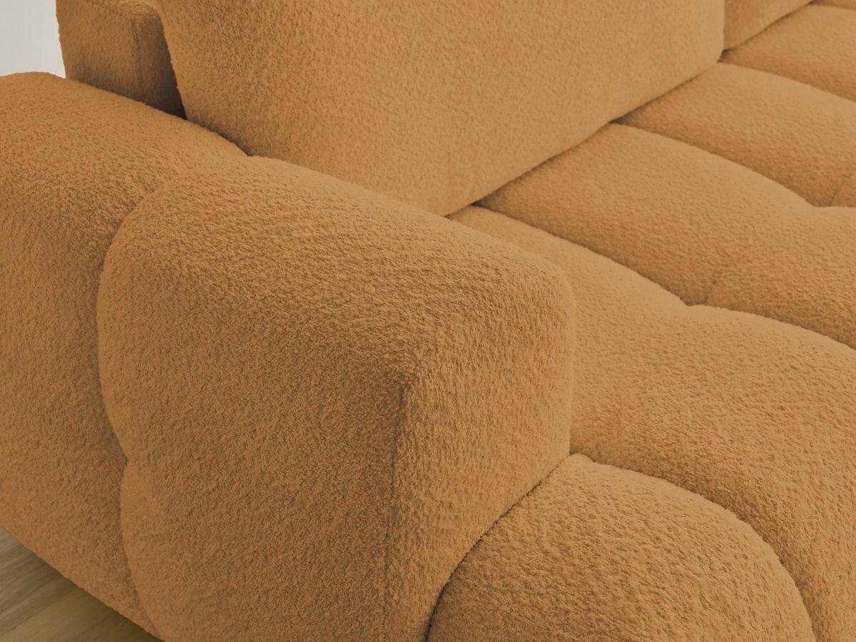 SCHLAFSOFA FUJI Bouclé Gelb  inkl.  - Gelb/Schwarz, MODERN, Kunststoff/Textil (251/113/88cm)