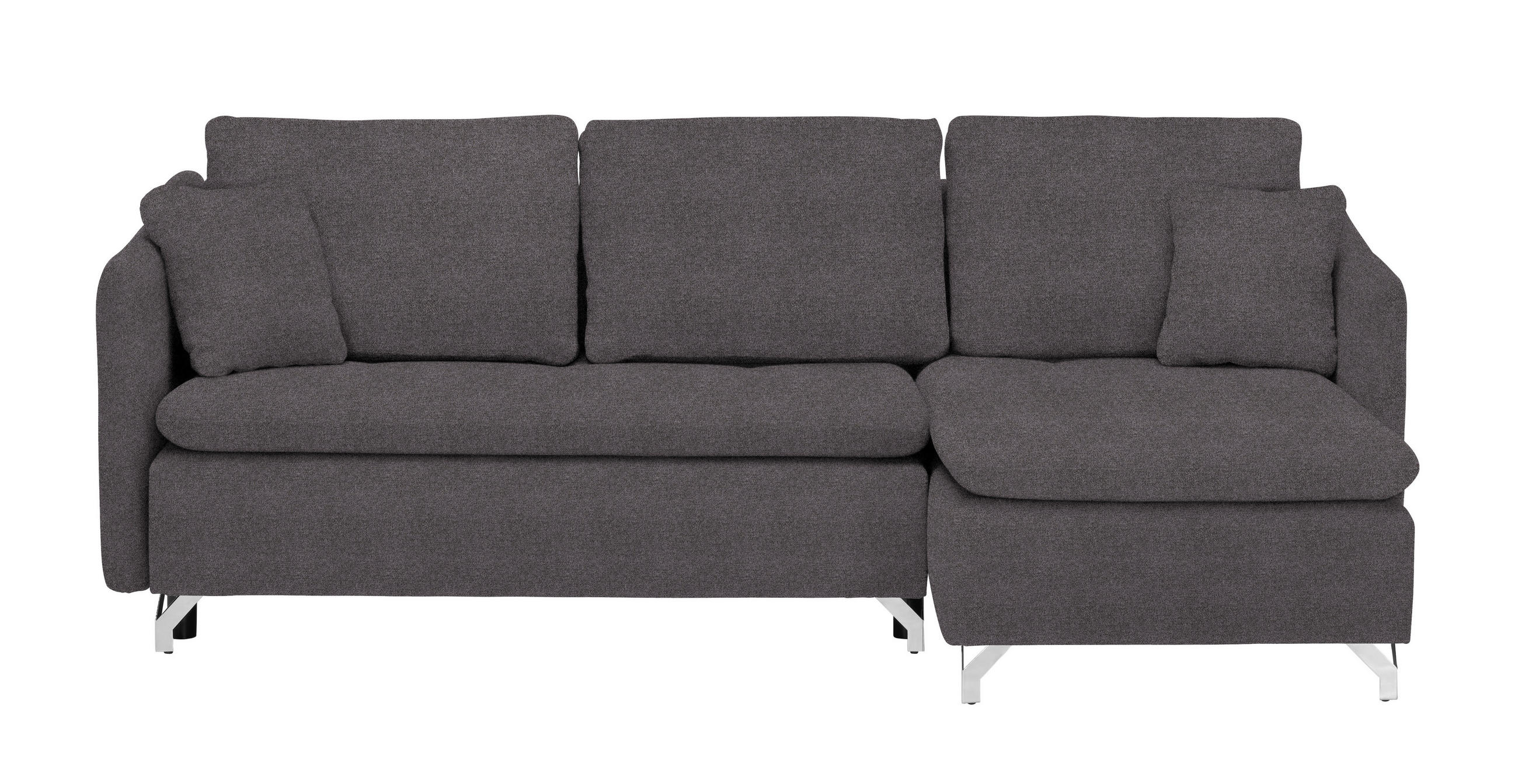 ECKSOFA  in Struktur Braun  223/146 cm  - Silberfarben/Braun, Design, Textil/Metall (223/146cm) - Ti'me