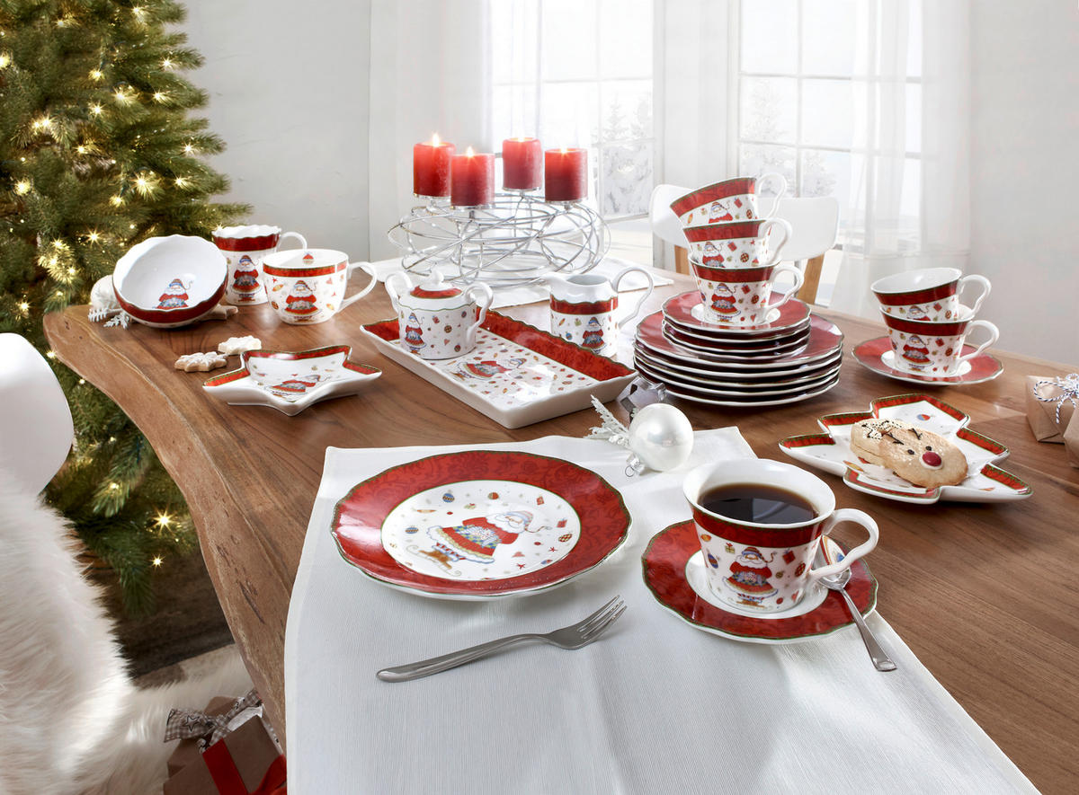 KAVNI SERVIS   18-delni      - večbarvno, Basics, keramika - X-Mas