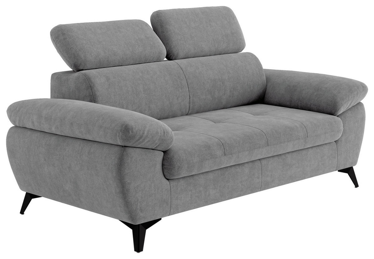 2-SITZER-SOFA in Grau  - Schwarz/Grau, Textil/Metall (194/84/100cm) - MID.YOU