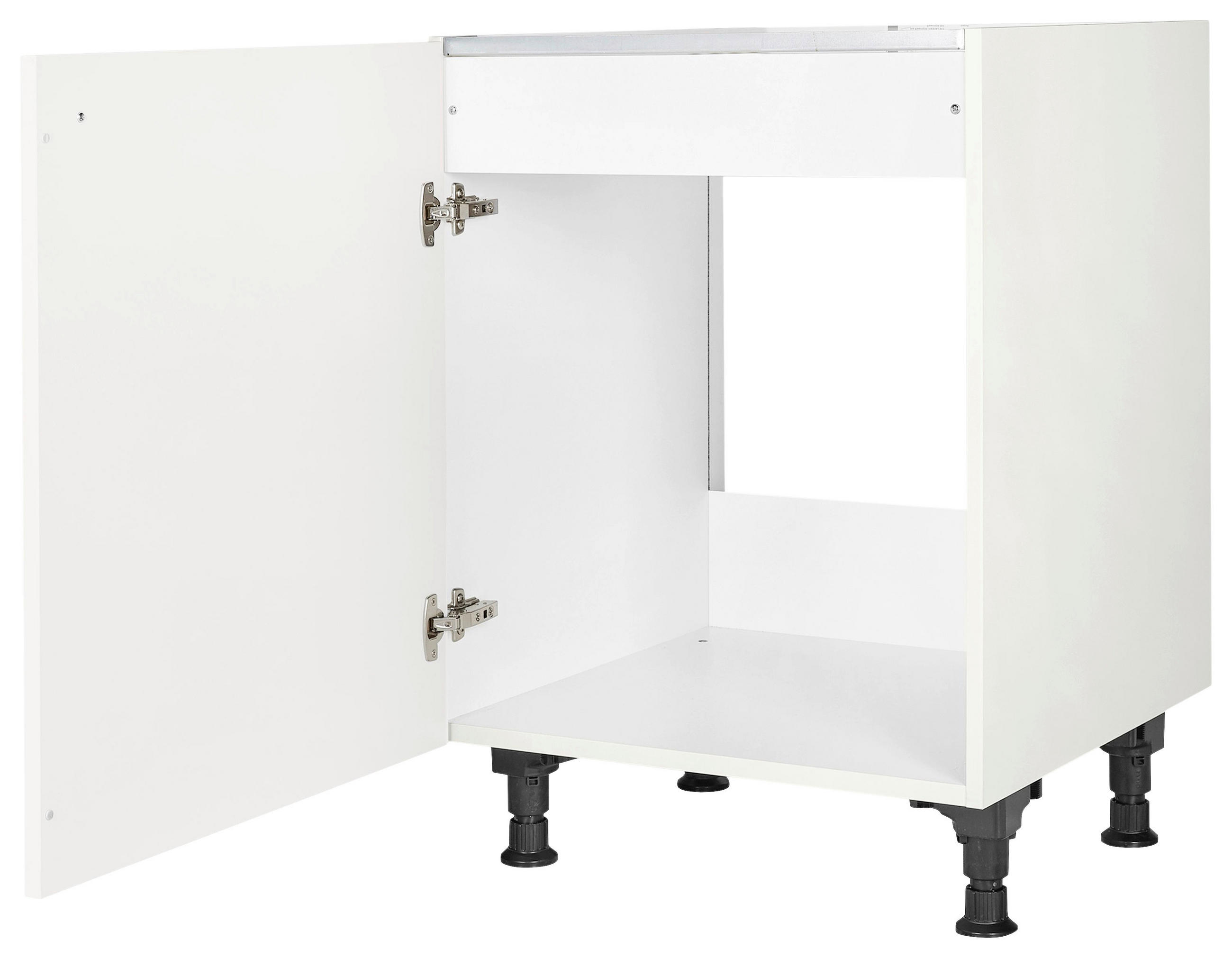 SPÜLENUNTERSCHRANK 60/87/56 cm  in Weiß  - Schwarz/Weiß, MODERN, Holzwerkstoff/Metall (60/87/56cm) - Nobilia