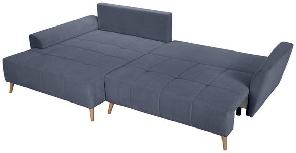 ECKSOFA in Webstoff Blaugrau  - Buchefarben/Blaugrau, KONVENTIONELL, Holz/Textil (169/294cm) - Carryhome
