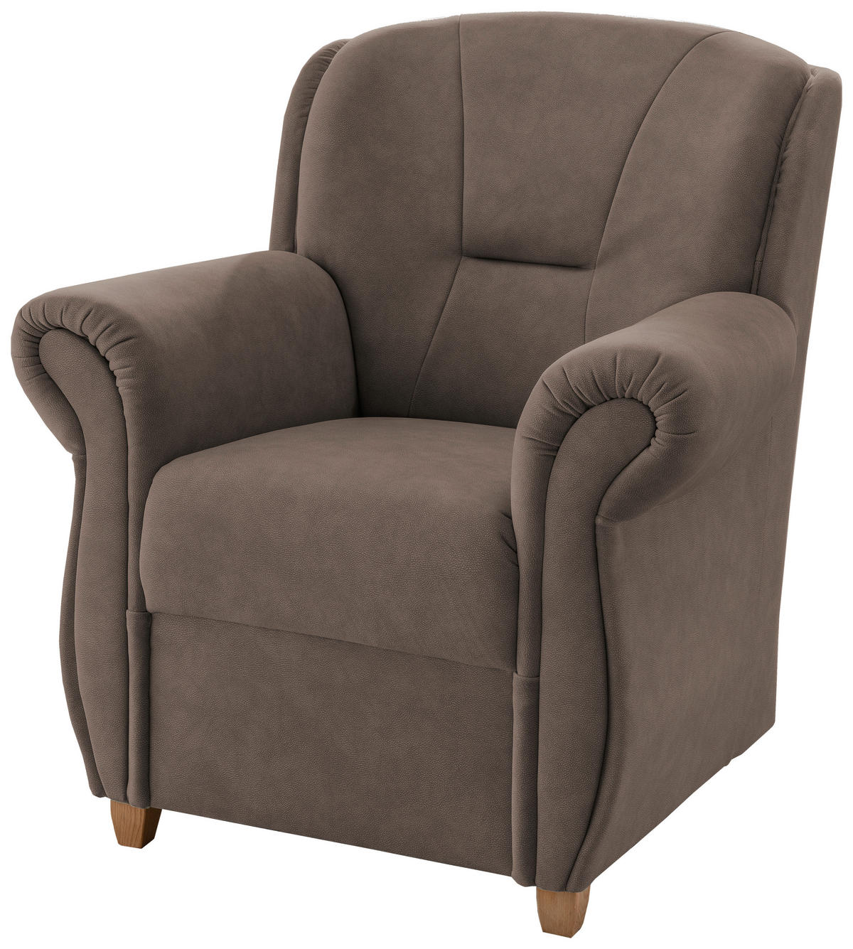 SESSEL Mikrofaser Braun  - Wildeiche/Braun, Konventionell, Holz/Textil (91/100/88cm) - Livetastic