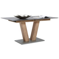 ESSTISCH in Kunststoff, Holzwerkstoff 160-200/90/77 cm  - Eichefarben/Graphitfarben, Konventionell, Holzwerkstoff/Kunststoff (160-200/90/77cm) - Voleo